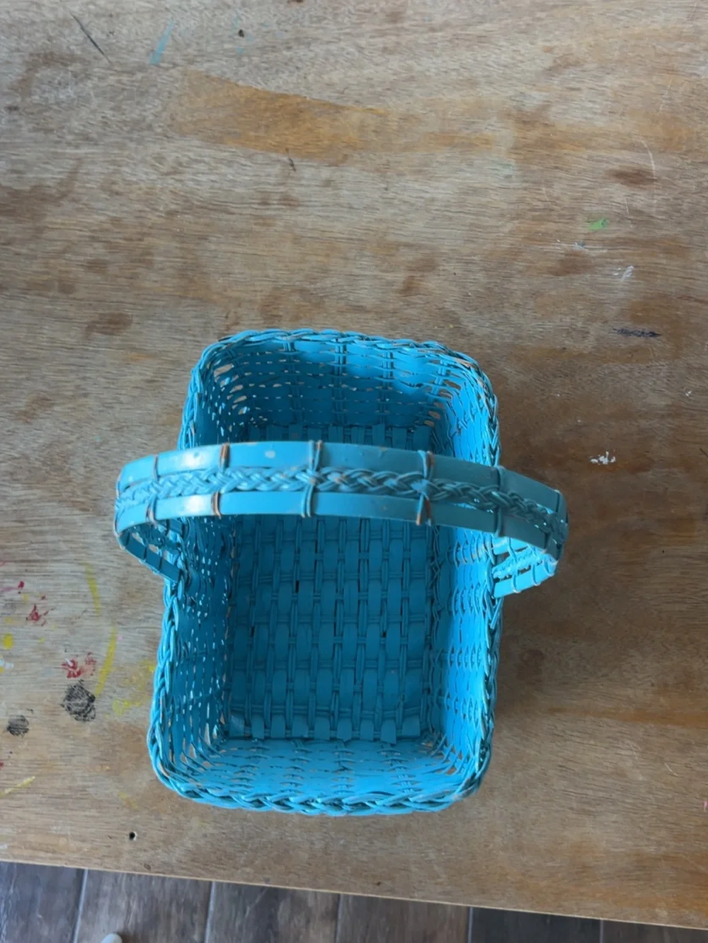 Blue Woven Handle Basket - Home Accents